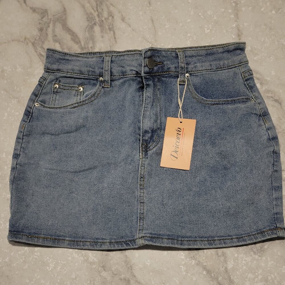 Deicaeeo Denim Mini Skirt | Blue Jean | Size Small | NWT